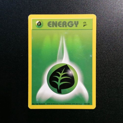 Pokémon Grass Energy Base Set 2 card used, good condition