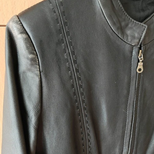 Leather jacket black used, size M