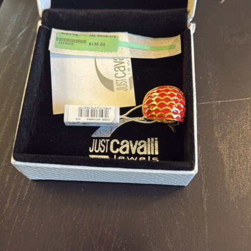 Just Cavalli ring size 51 new, red and gold