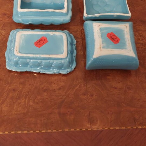 Italian porcelain jewelry box set 2, mid-century 1960