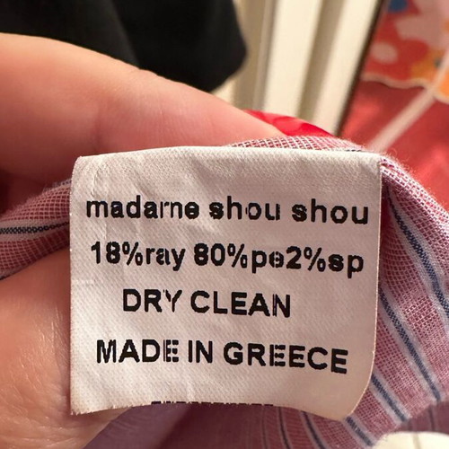 Madame Shou Shou coat used, size S, black with pink striped lining and lace