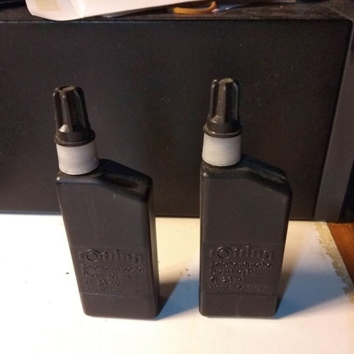 Rotring drawing ink used, 2 pieces, black