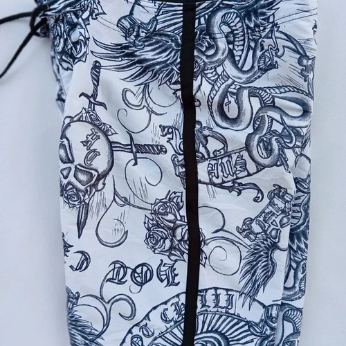 Fox Racing x Hot Chilli Latinese Vintage Men's Boardshorts L used, black and white