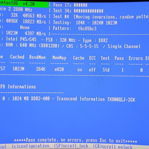 Transcend 2GB DDR2 800+ CL4 memory kit used