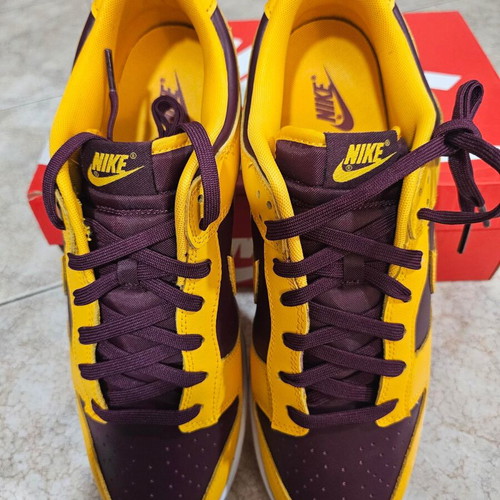 Nike Dunk Low Arizona State new, size 47.5, yellow and brown