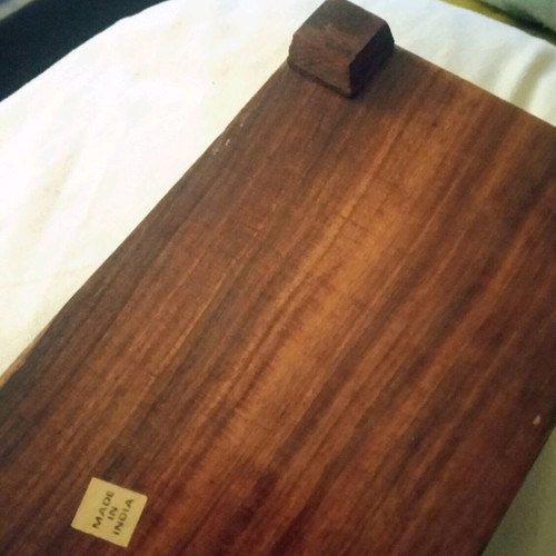 Wooden jewelry box with brass details new brown