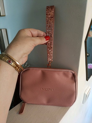 Nomination Italy wristlet bag pink new with three inner zip pockets
