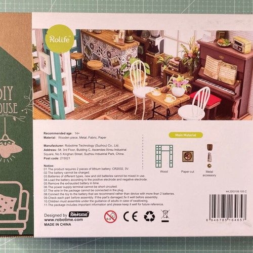 Rolife Simon's Coffee DIY wooden cafe set new