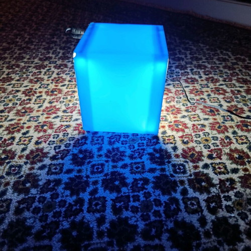 Handmade table lamp cube made to order