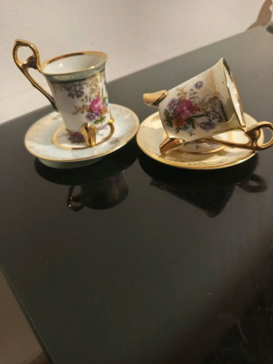 Vintage Royal Porzellan porcelain espresso cups new, set of 2