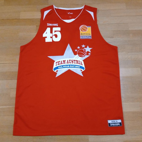 Austria #45 Kreiner All Star Day 2015 Basketball Spalding Jersey used, size XL
