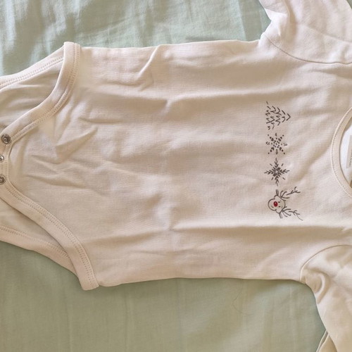 Zara baby bodysuits used, pack of 5 Christmas motifs