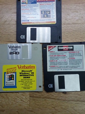 Computer magazine floppy disks used, set of 3