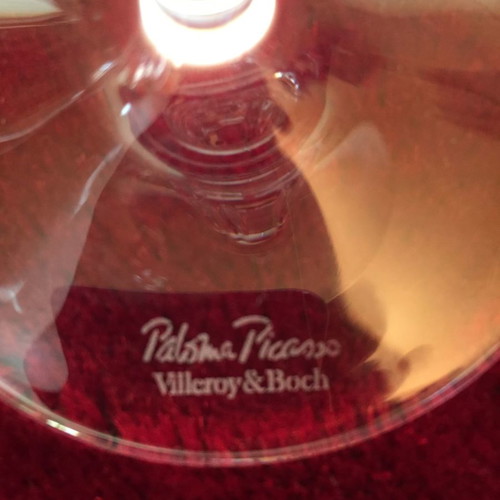 Paloma Picasso crystal glasses used, set of 8 pieces