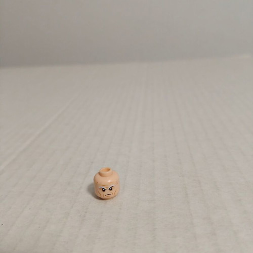 Scowl Pattern figure head with white hair Lego used