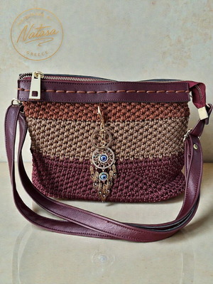 Natasa Margot Handmade Shoulder Bag new, beige and brown