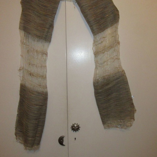 Silk women's scarf airy, 100% silk, earth tone colors