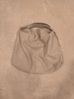 Furla beige ostrich texture leather shoulder bag