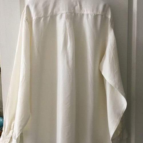 Avanti 100% silk shirt XL, white-ecru