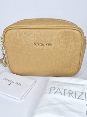 Patrizia Pepe leather crossbody bag new, brown
