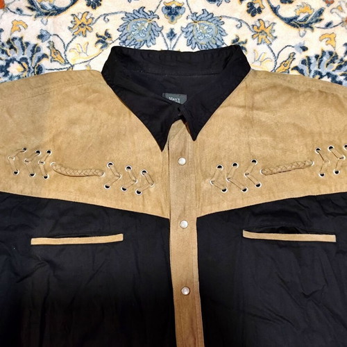 Cowboy shirt used, black and brown, sizes XXL-3XL