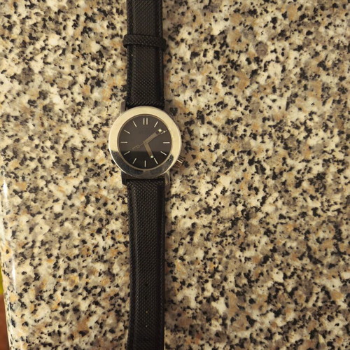 Vintage Polol Akteo wristwatch by J-C Mareschal, minimal black