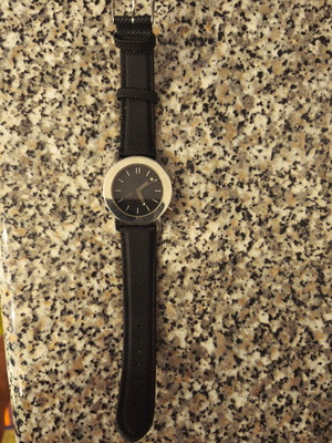 Vintage Polol Akteo wristwatch by J-C Mareschal, minimal black