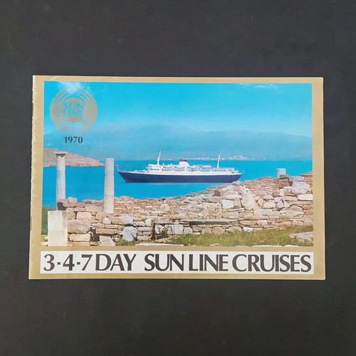Sun Line cruise ships brochure 1970 Stella Maris Oceanis Solaris