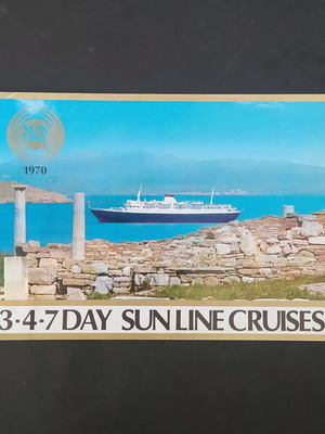 Sun Line cruise ships brochure 1970 Stella Maris Oceanis Solaris