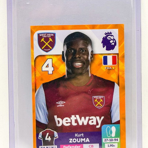 Panini Premier League 2024 Kurt Zouma Captain Orange Parallel sticker mint
