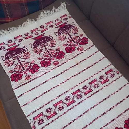Cretan embroidered table runner used from the 1970s