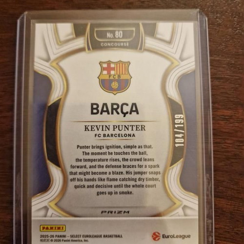 Panini Euroleague Select Barcelona Kevin Punter card new