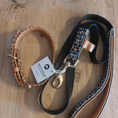 Dog leash and matching collar new vintage synthetic leather