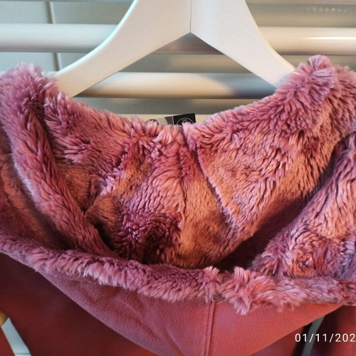 Chiemsee fur-lined hoodie Medium 38/40 dusky pink like new