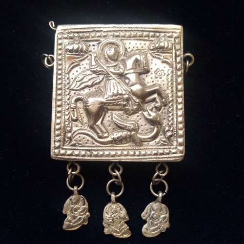 Old Saint George Amulet used, double-sided, proutzino