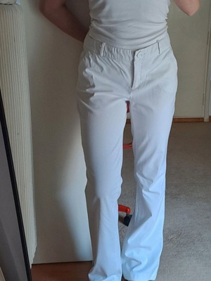 Παντελόνι Benetton άσπρο, ίσια γραμμή, σαν καινούργιο, μέγεθος L