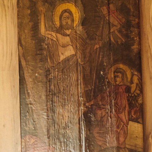Resurrection of Christ large old icon like new