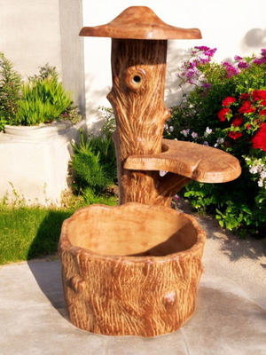 Isabella Concrete Garden Fountain Beige and Brown, New