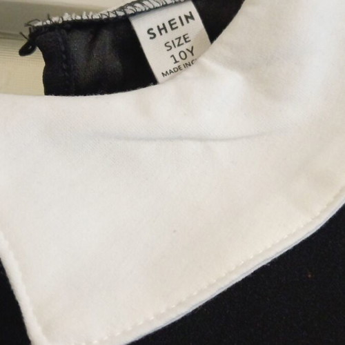 Children's dress black and white with pearls, new, size 10 years