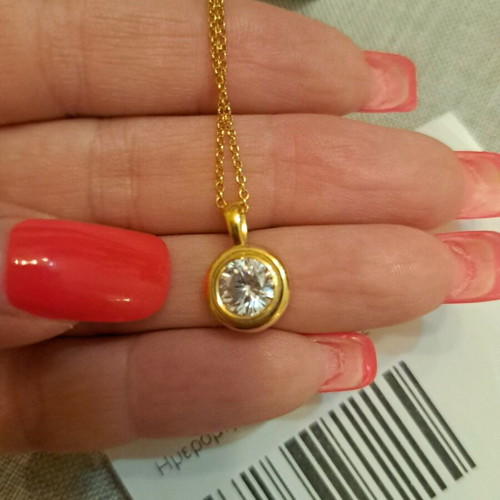 Silver necklace gold plated Gregio new