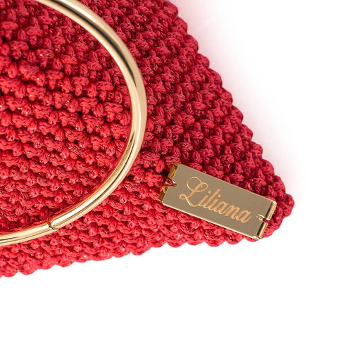Handmade triangular handbag red, new