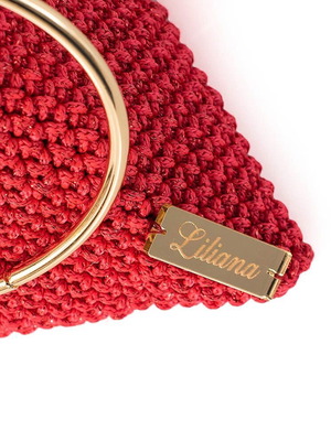 Handmade triangular handbag red, new