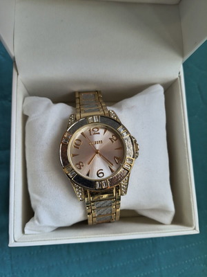 Colours women's wristwatch gold and silver with zirconia