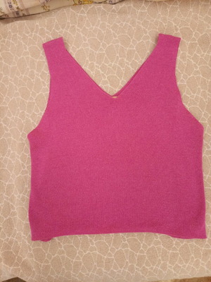 Crop top σαν καινούργιο, πλεκτό, φούξια, μέγεθος S-M