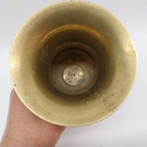 Antique brass vase used, 15 cm high