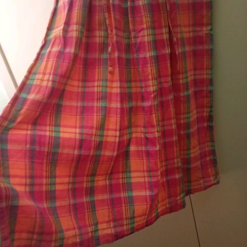 Richards dress used, 100% cotton sleeveless, pink-orange gingham