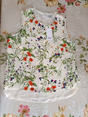 Floral blouse Rose & Olive new, size L, beige multicolor