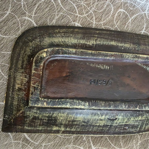 Ceramic platter with aged effect numbered like new