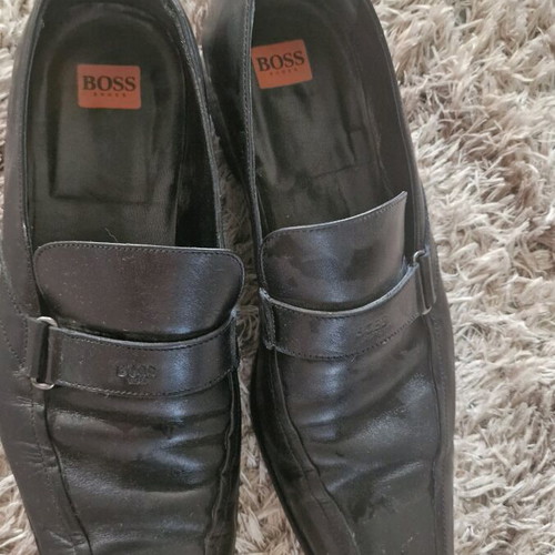 Boss leather shoes size 45 like new, black