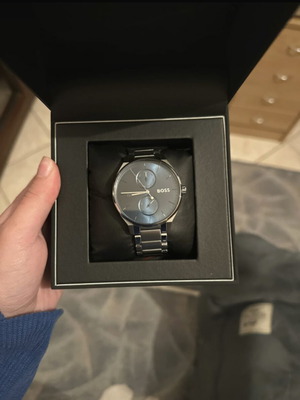 Boss wristwatch with chain like new, silver men's